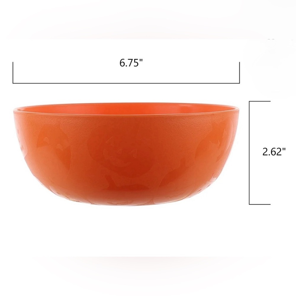 💐🎃Jack-O-Lantern Etched 3 Piece Dinnerware Set- 1x Dinner Plate Bowl Cup🎃🎃 - Picture 14 of 16